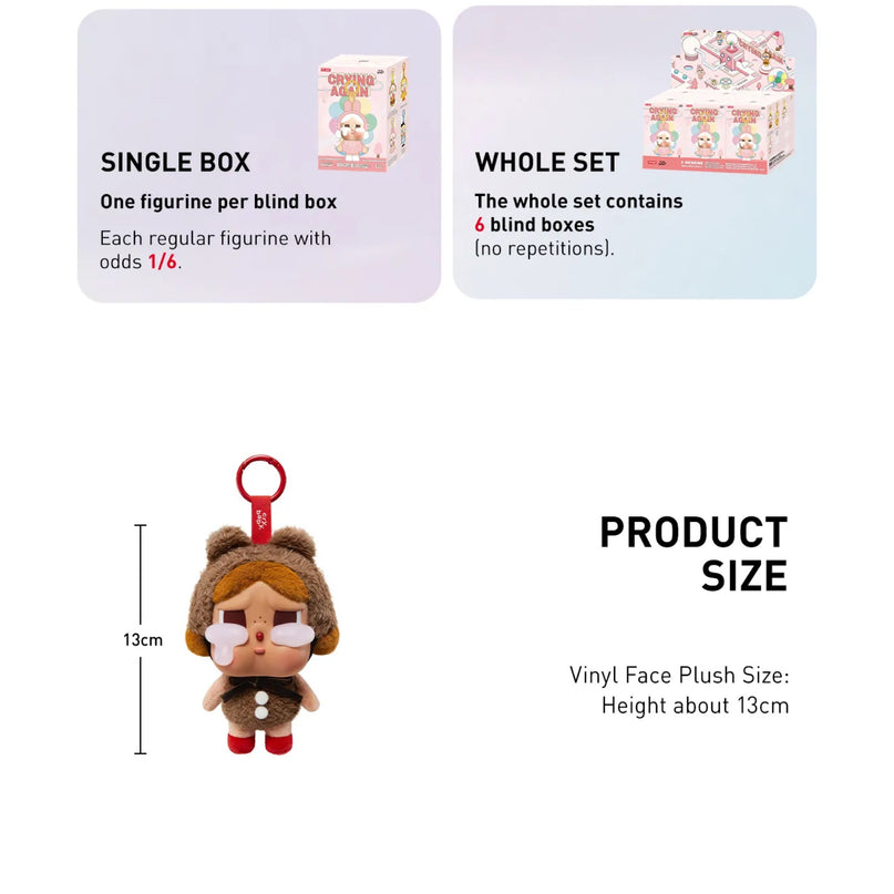 Pop Mart CryBaby Crying Again Series Vinyl Face Plush Blind Box