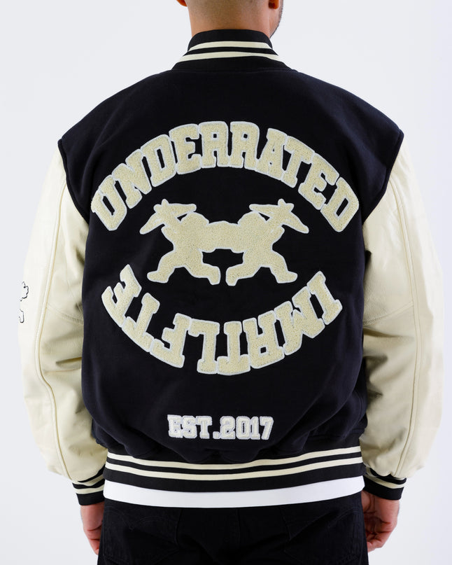 UNDERRATED x IMMORTAL FATE Varsity Jacket - Black/Cream