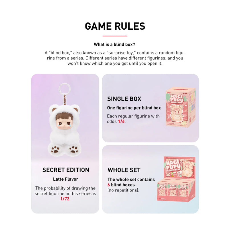 Pop Mart HACIPUPU Gummy Bear Series Vinyl Plush Pendant Blind Box