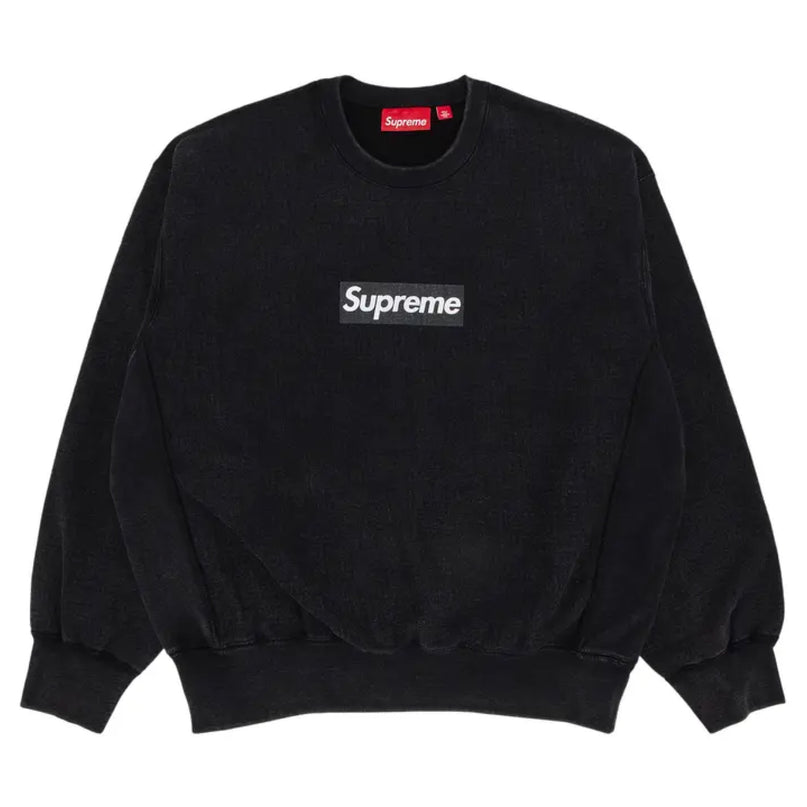 Supreme Washed Box Logo Crewneck - Black (SS25)