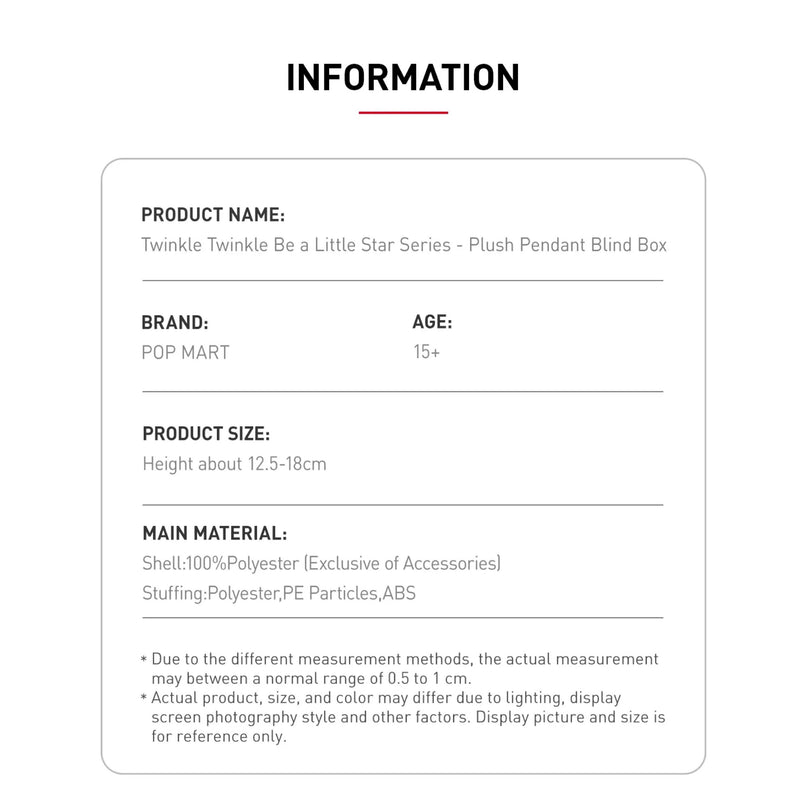 POP MART Twinkle Twinkle Be a Little Star Series Plush Pendant Blind Box