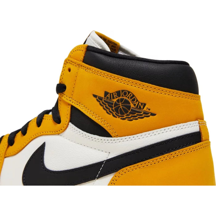 nike air jordan 1 retro mid black yellow swoosh
