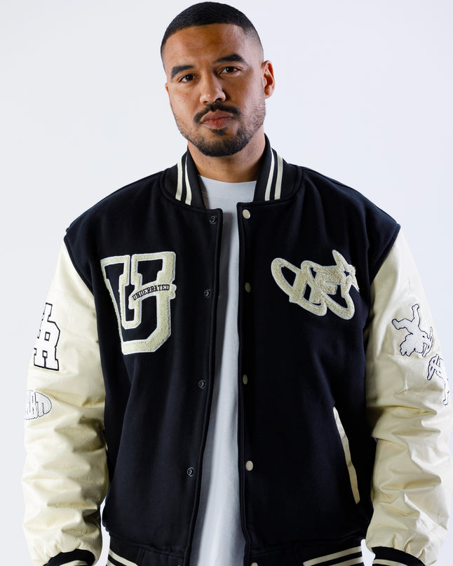 UNDERRATED x IMMORTAL FATE Varsity Jacket - Black/Cream