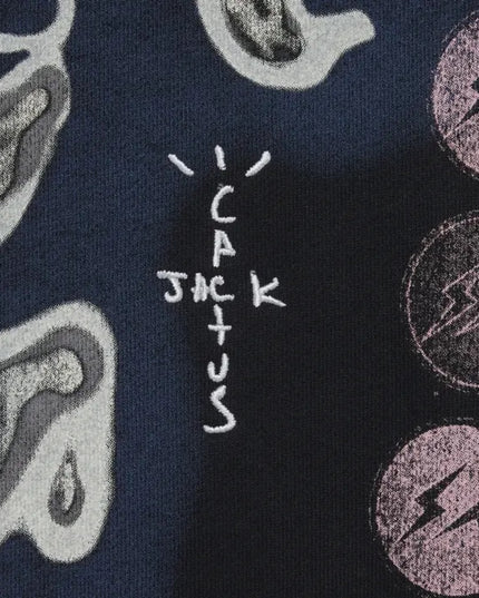 Travis Scott Cactus Jack For Fragment Skeleton Graffiti Full Zip Hoodie
