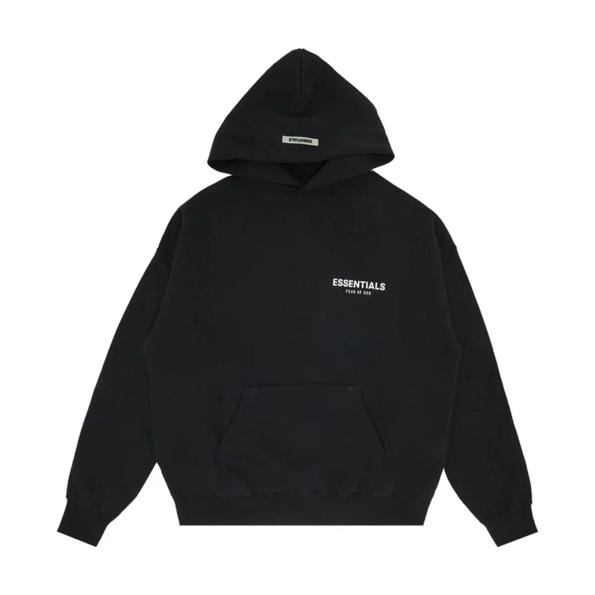 Fear of god essentials black hoodie best sale