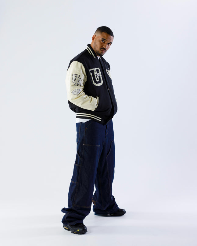 UNDERRATED x IMMORTAL FATE Varsity Jacket - Black/Cream
