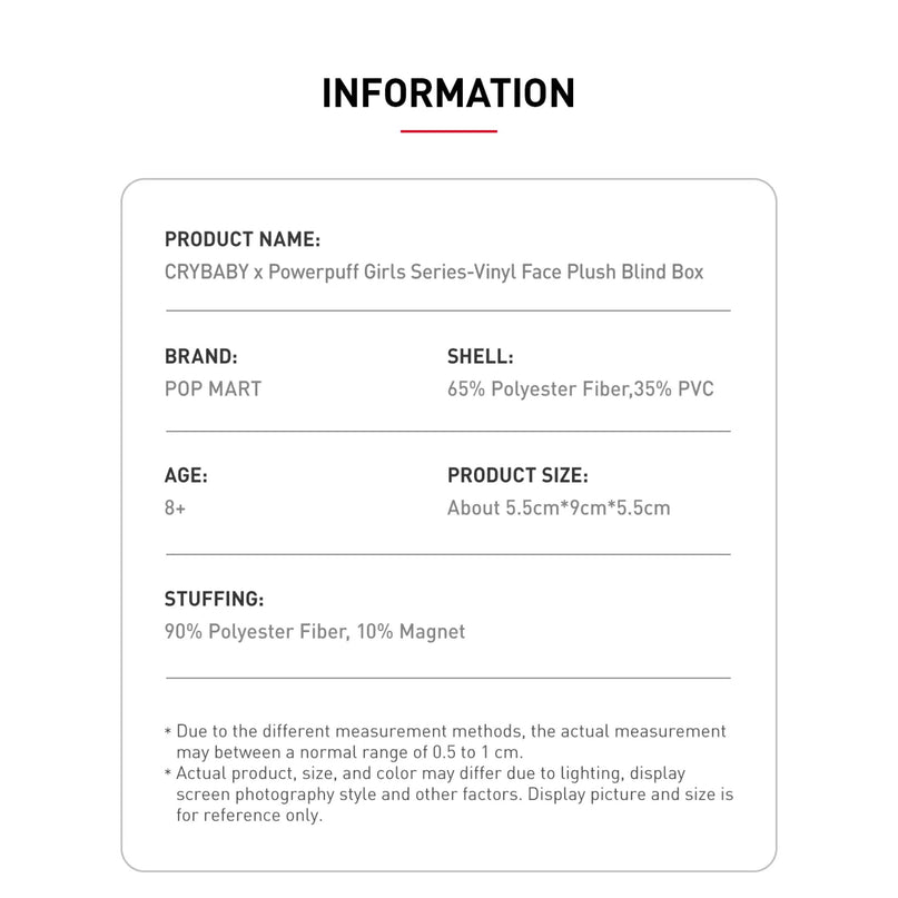 Pop Mart CryBaby x Powerpuff Girls Series Vinyl Face Plush Blind Box