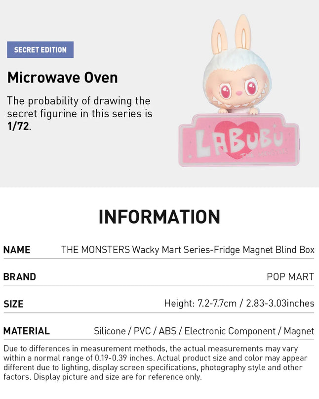 Pop Mart Labubu The Monsters Wacky Mart Series Fridge Magnet Blind Box