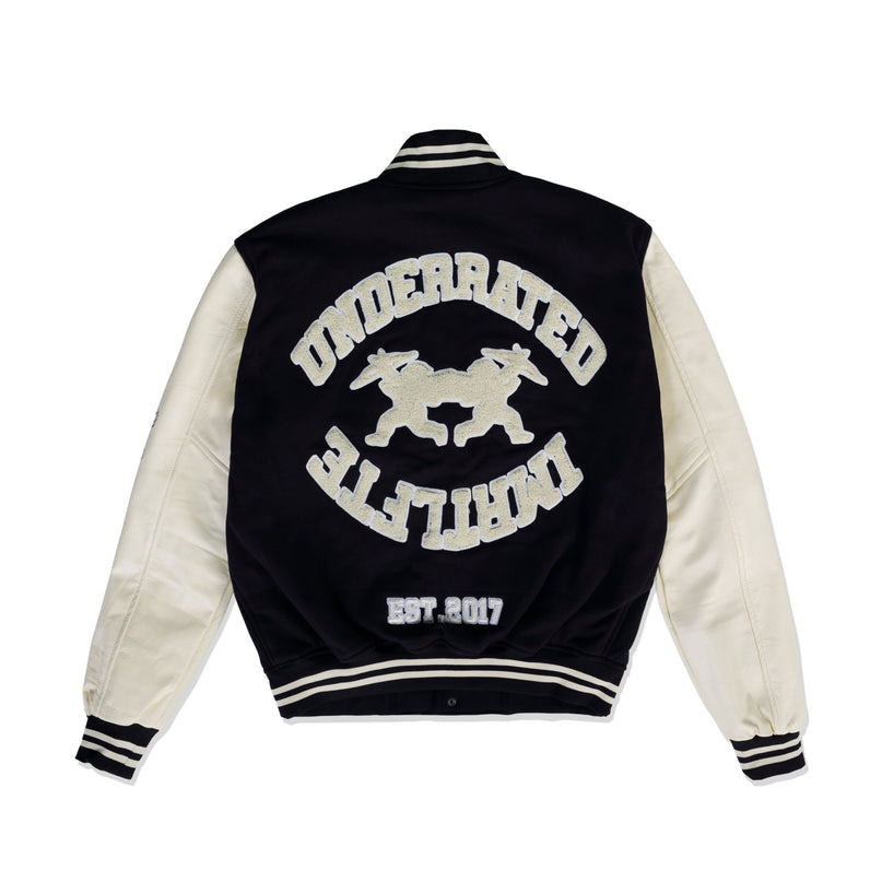 UNDERRATED x IMMORTAL FATE Varsity Jacket - Black/Cream