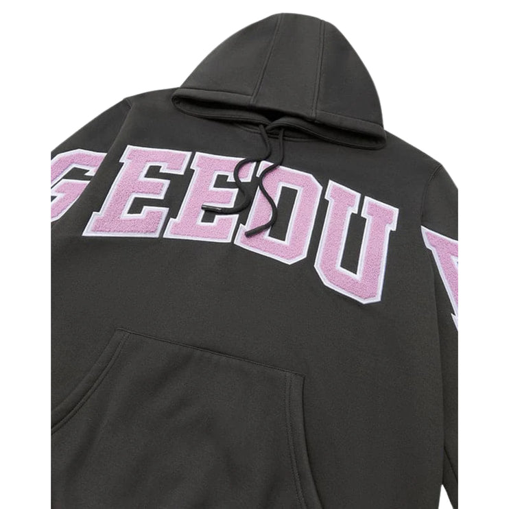 GEEDUP Team Logo Hoodie - Charcoal/Dusty Pink