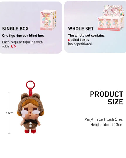 Pop Mart CryBaby Crying Again Series Vinyl Face Plush Blind Box