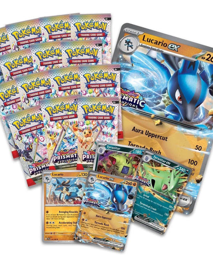 Pokemon TCG Scarlet & Violet - Prismatic Evolutions Lucario ex & Tyranitar ex Premium Collection