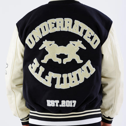 UNDERRATED x IMMORTAL FATE Varsity Jacket - Black/Cream