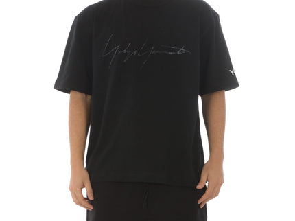 Adidas Y-3 Distressed Signature Logo T-Shirt - Black