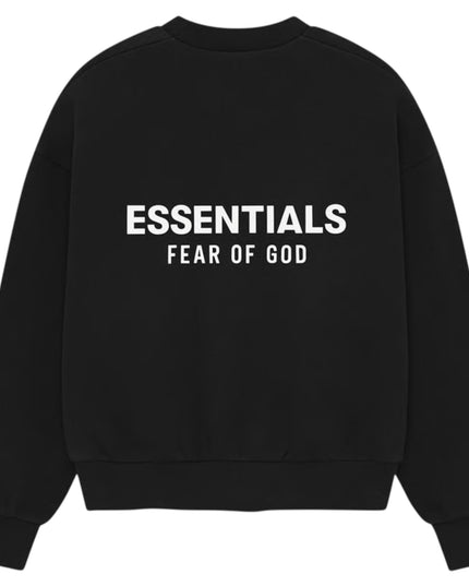 FEAR OF GOD ESSENTIALS Classic Fit Fleece Crewneck - Jet Black (SS25)