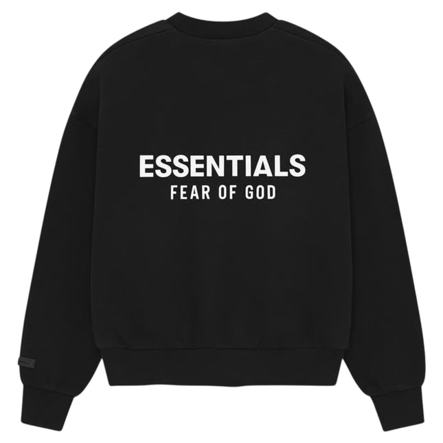 FEAR OF GOD ESSENTIALS Classic Fit Fleece Crewneck - Jet Black (SS25)