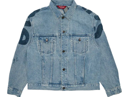 Supreme Inset Logo Denim Trucker Jacket - Washed Blue (SS22)