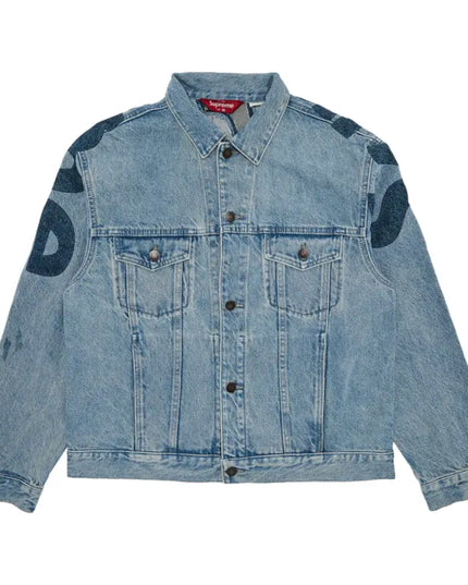 Supreme Inset Logo Denim Trucker Jacket - Washed Blue (SS22)