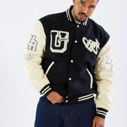 UNDERRATED x IMMORTAL FATE Varsity Jacket - Black/Cream