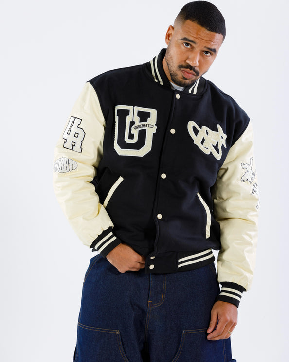 UNDERRATED x IMMORTAL FATE Varsity Jacket - Black/Cream