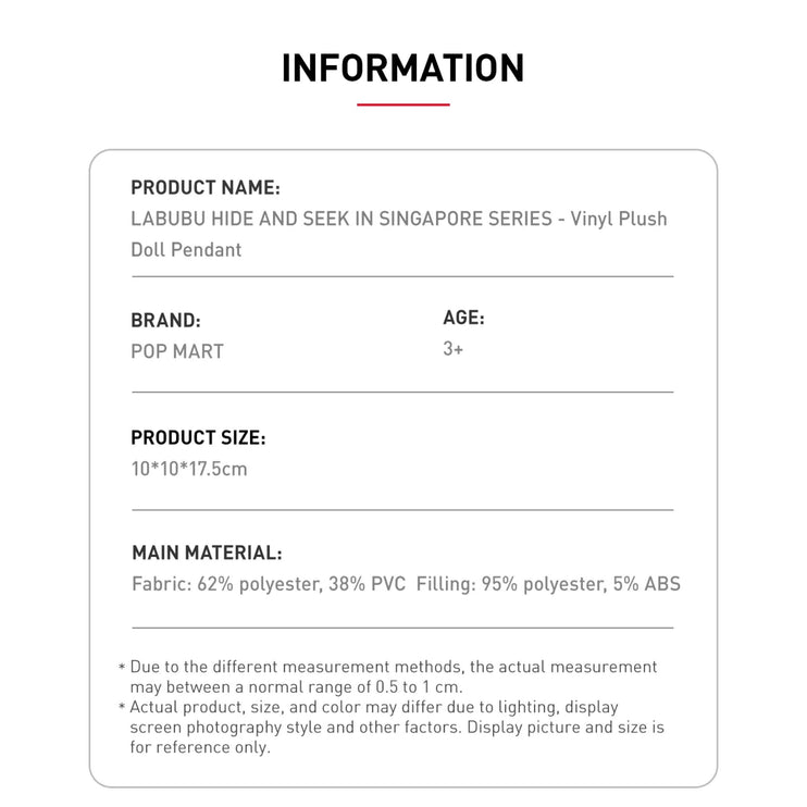 Pop Mart Labubu Hide and Seek In Singapore Series Vinyl Plush Pendant