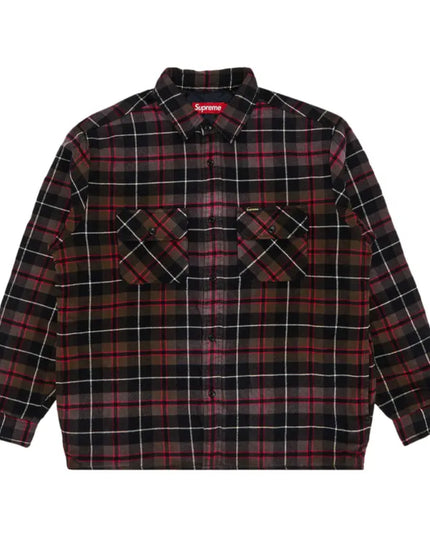 Supreme Quilted Plaid Shirt - Grey/Pink (FW24)
