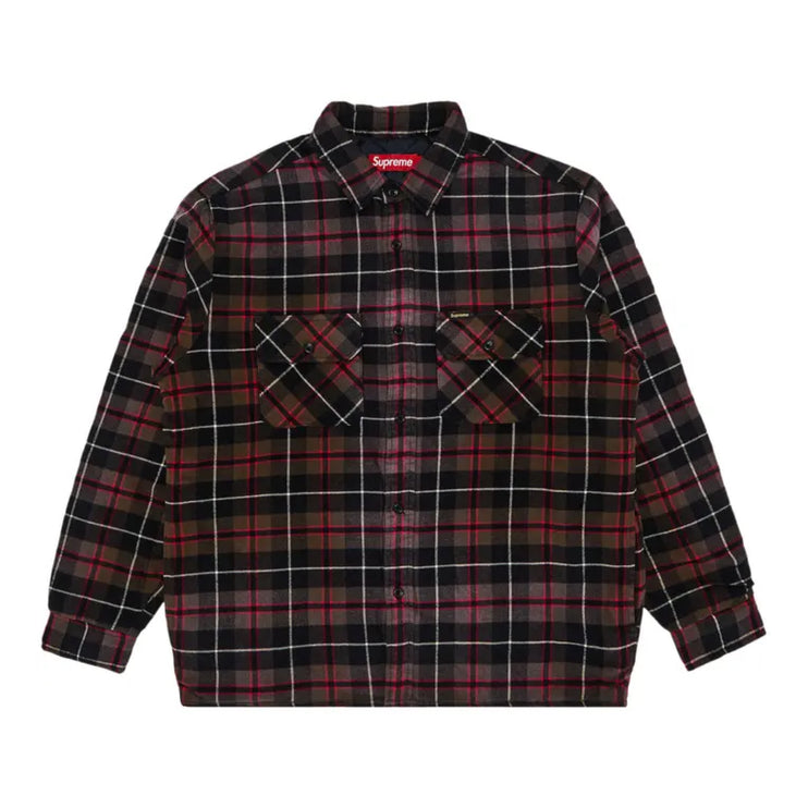 Supreme Quilted Plaid Shirt - Grey/Pink (FW24)