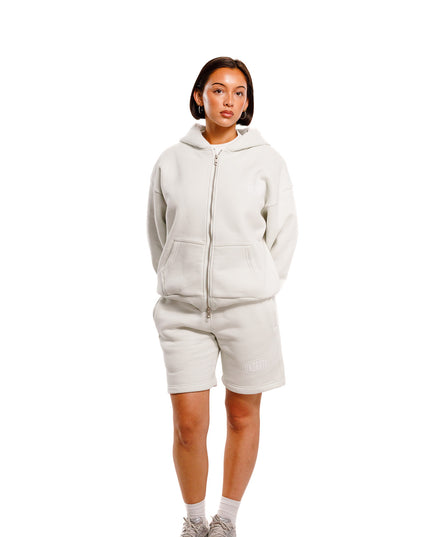 UNDERRATED Stamp Zip Hoodie - Light Bone