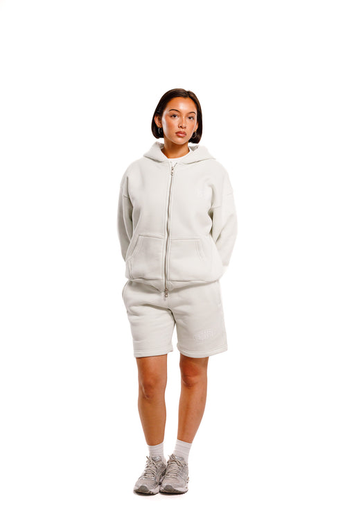 UNDERRATED Stamp Zip Hoodie - Light Bone