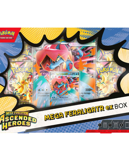 Pokemon TCG Mega Evolution - Ascended Heroes Mega Emboar ex / Mega Feraligatr ex / Mega Meganium ex Box