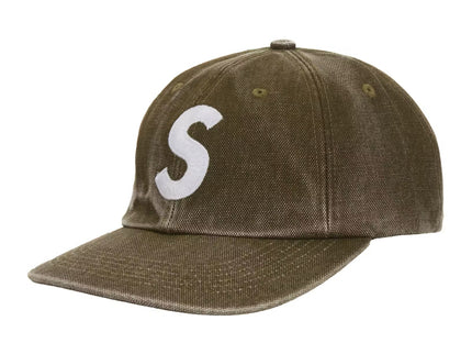 Supreme Pigment Coated Canvas S Logo Cap - Olive (FW25)
