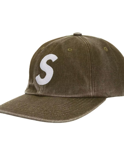 Supreme Pigment Coated Canvas S Logo Cap - Olive (FW25)