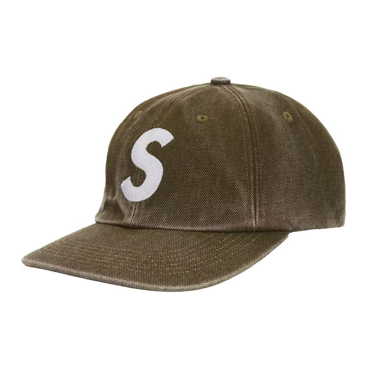 Supreme Pigment Coated Canvas S Logo Cap - Olive (FW25)