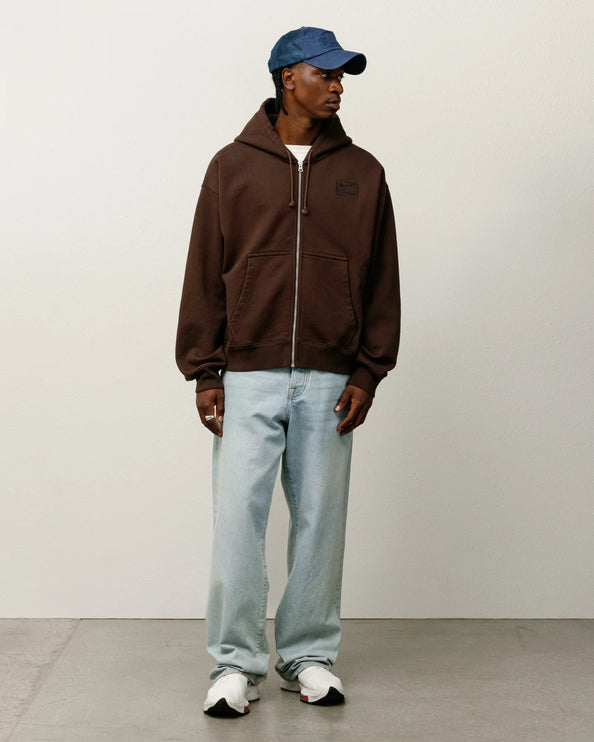 Stussy x Nike Stone Washed Fleece Zip Hoodie - Dark Cinder (FW25)