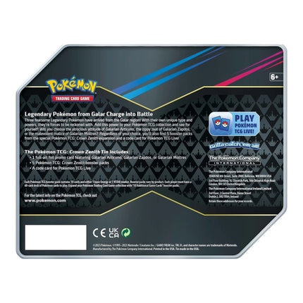 Pokemon TCG Sword & Shield - Crown Zenith Tin