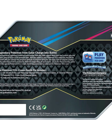 Pokemon TCG Sword & Shield - Crown Zenith Tin