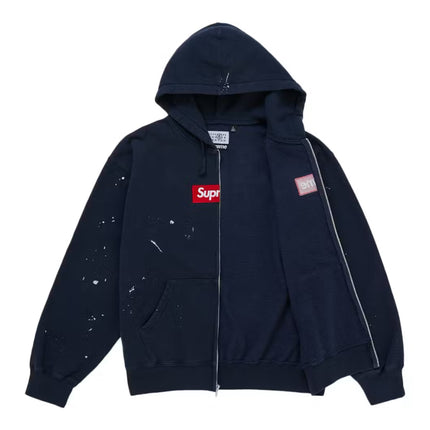 Supreme MM6 Maison Margiela Box Logo Zip Up Hoodie - Navy