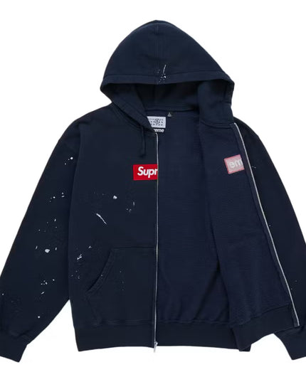 Supreme MM6 Maison Margiela Box Logo Zip Up Hoodie - Navy
