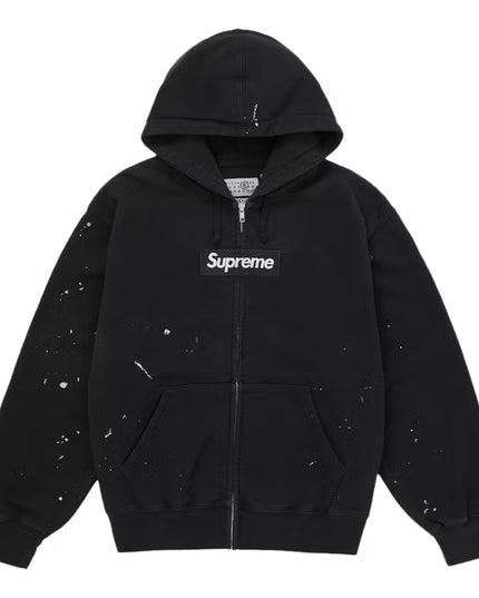 Supreme MM6 Maison Margiela Box Logo Zip Up Hoodie - Black