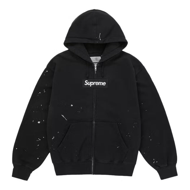 Supreme MM6 Maison Margiela Box Logo Zip Up Hoodie - Black