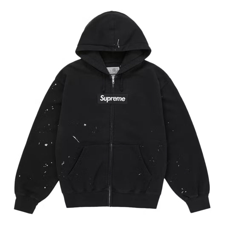 Supreme MM6 Maison Margiela Box Logo Zip Up Hoodie - Black
