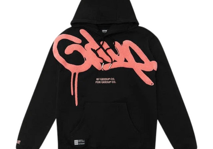 GEEDUP Handstyle Hoodie - Black/Peach