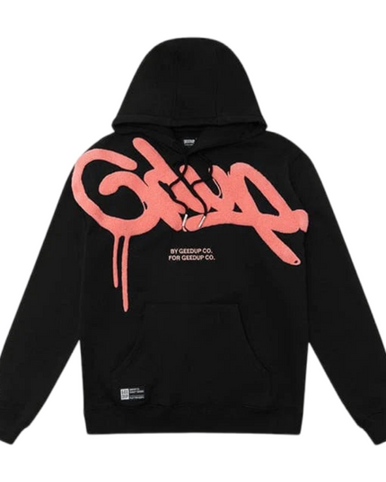 GEEDUP Handstyle Hoodie - Black/Peach