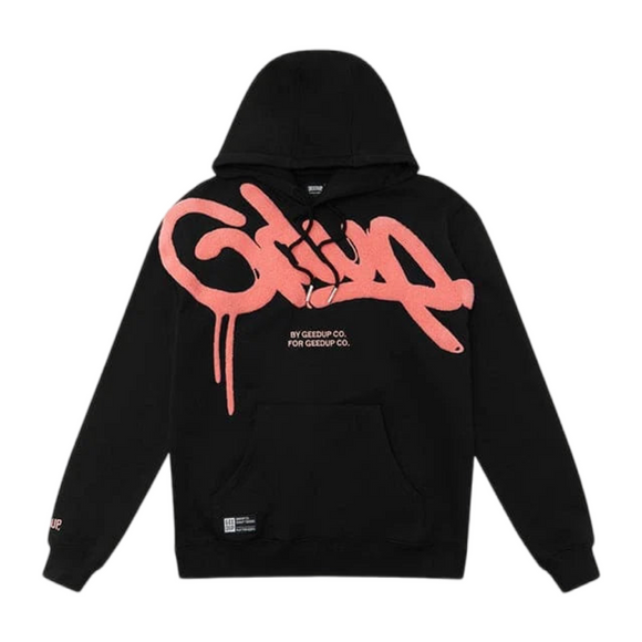 GEEDUP Handstyle Hoodie - Black/Peach