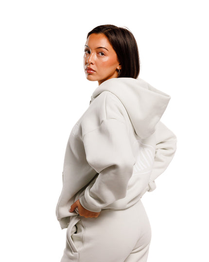 UNDERRATED Stamp Zip Hoodie - Light Bone