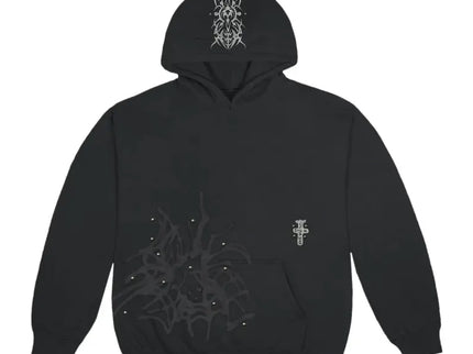 Travis Scott Studded Pullover Hoodie - Black