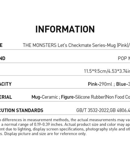 Pop Mart The Monsters Let's Checkmate Series Mug - Blue