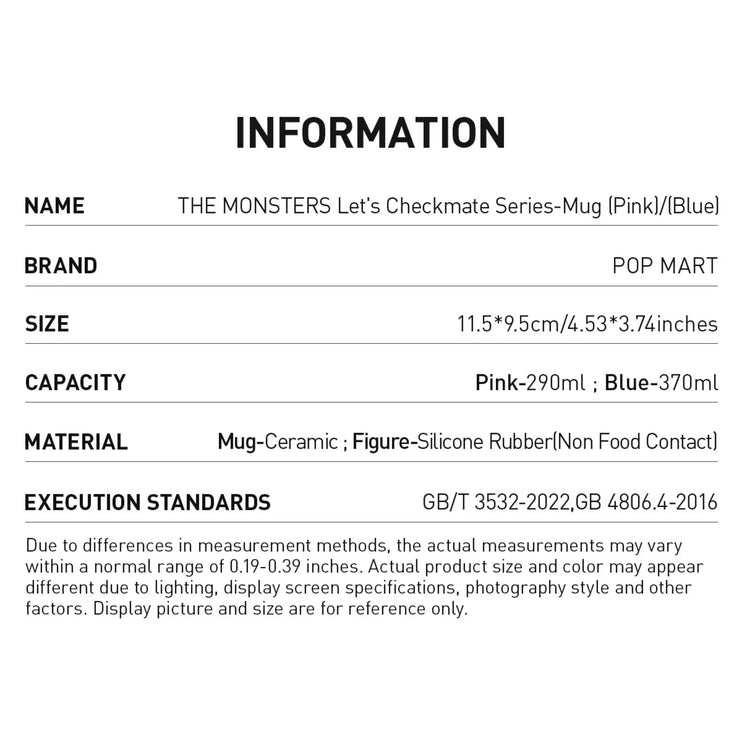 Pop Mart The Monsters Let's Checkmate Series Mug - Blue