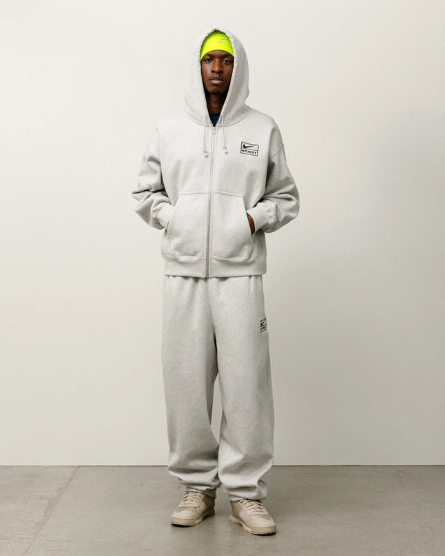 Stussy x Nike Stone Washed Fleece Zip Hoodie - Grey Heather (FW25)