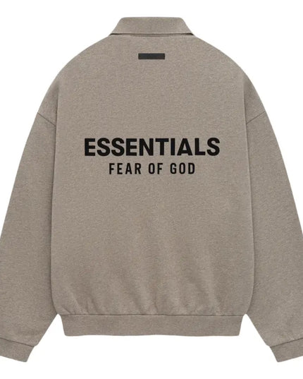 FEAR OF GOD ESSENTIALS Fleece Polo - Dark Heather Grey (Holiday 2024)